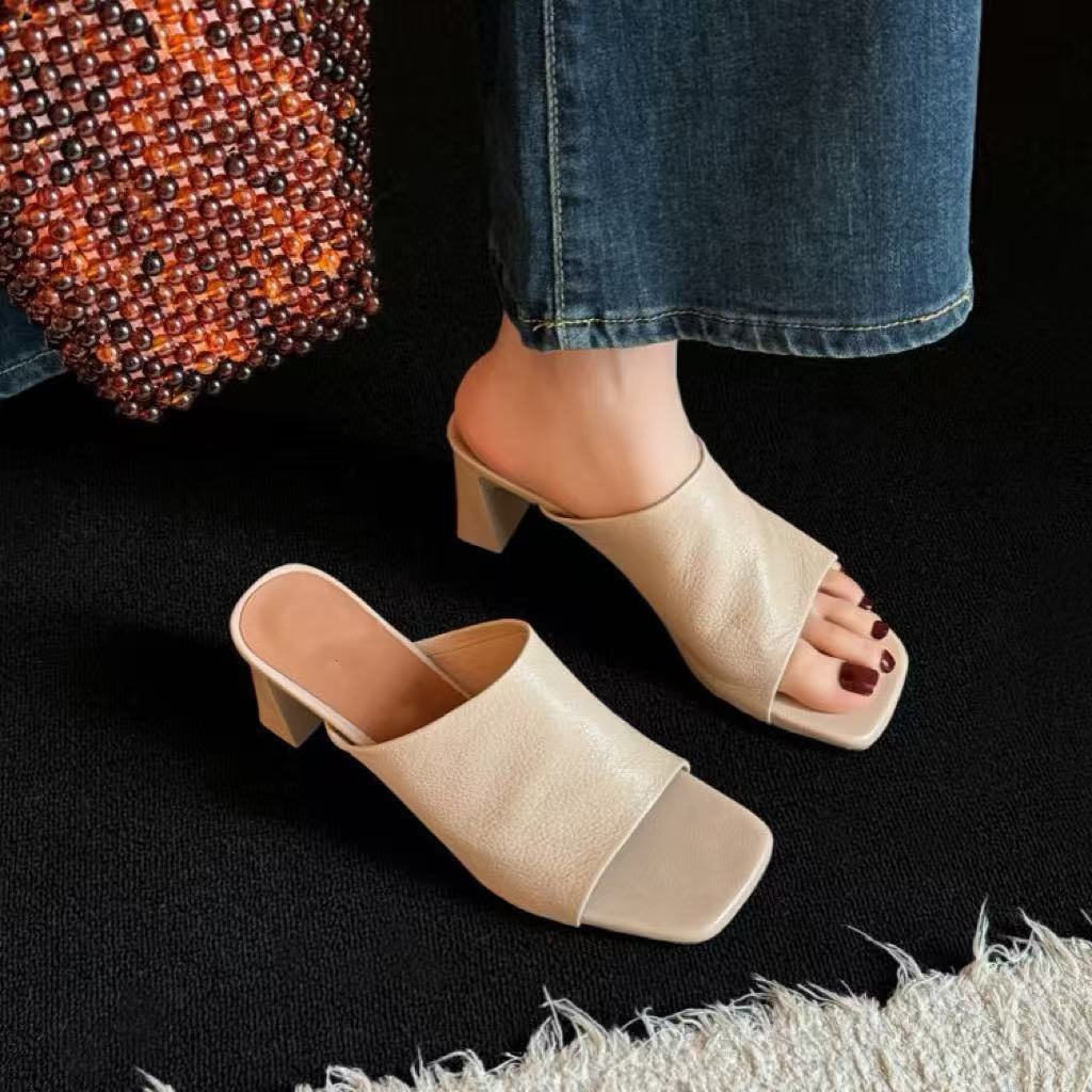 Damen Bequeme Mules mit stylishen Blockabsätzen Drune