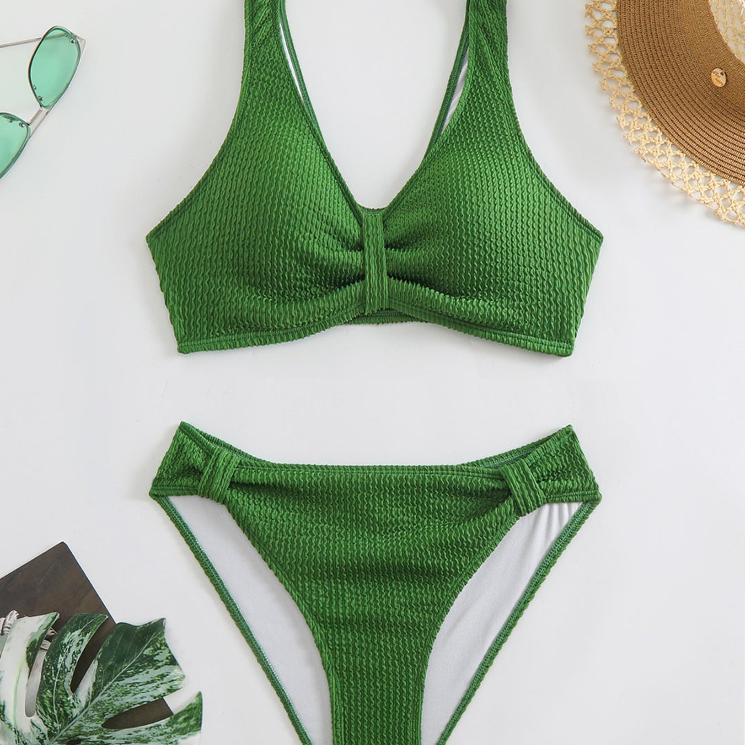 Damen Strandbikini-Set mit stylischem Wellenmuster Drune