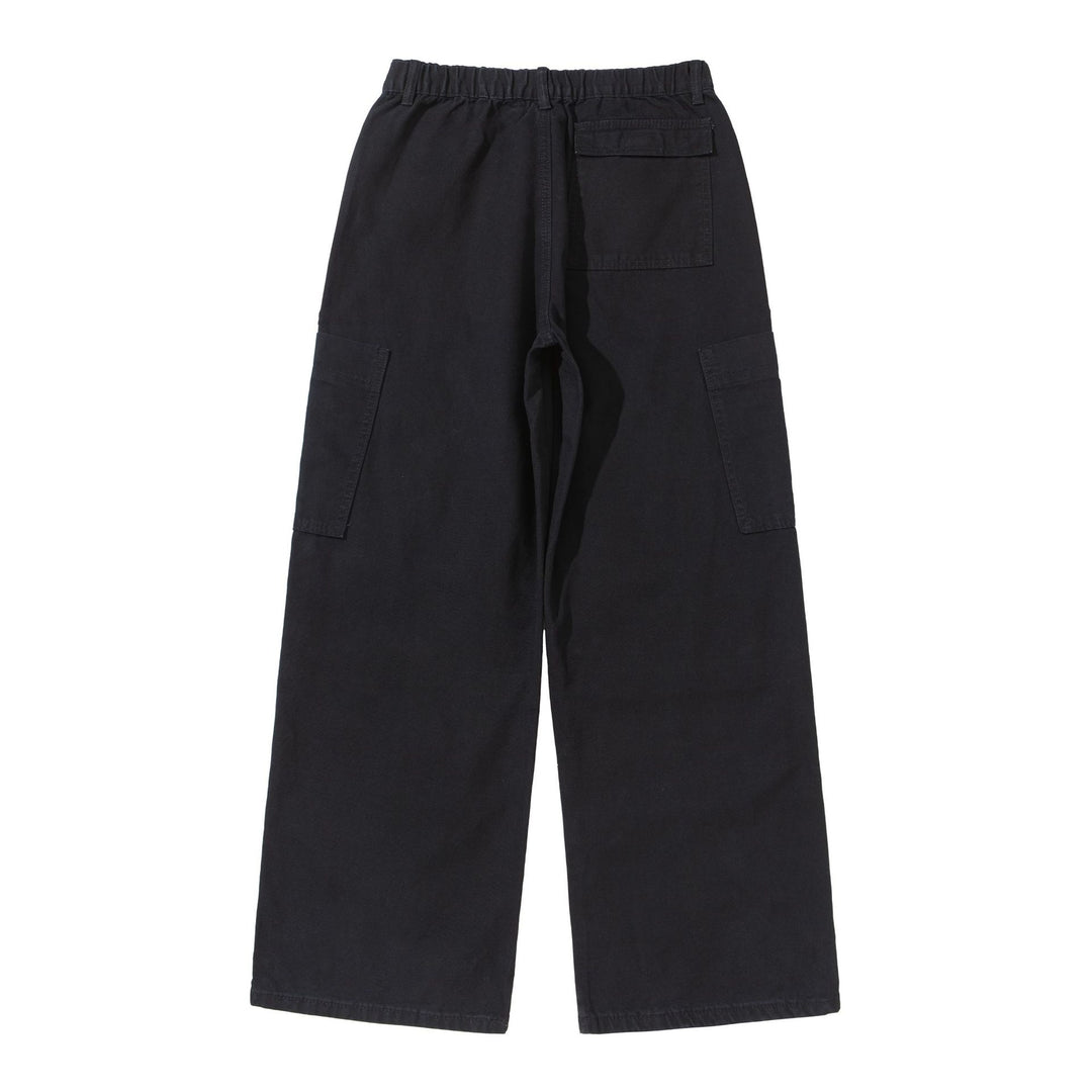 Damen Weite High‑Waist Cargo‑Hose mit aufgesetzten Taschen und verstärkten Kniepartien Drune