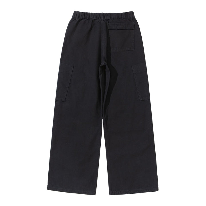 Damen Weite High‑Waist Cargo‑Hose mit aufgesetzten Taschen und verstärkten Kniepartien Drune