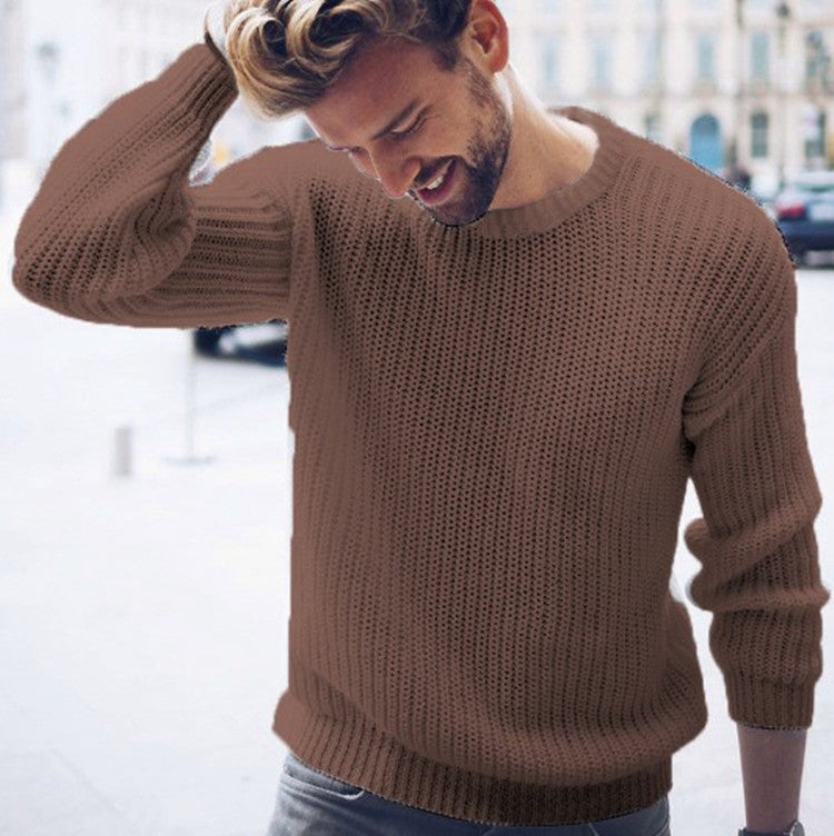 Herren Strickpullover mit modernem Strukturmuster und Rundhalsausschnitt Drune