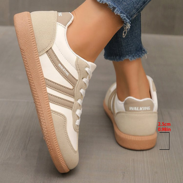 Damen Retro-Sneaker mit Veloursleder-Optik, gepolstertem Komfortfußbett und profilierter Gummilaufsohle Drune
