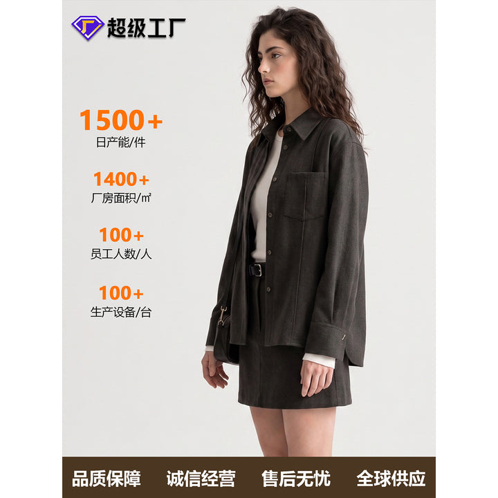 Damen Modische Overshirt Drune