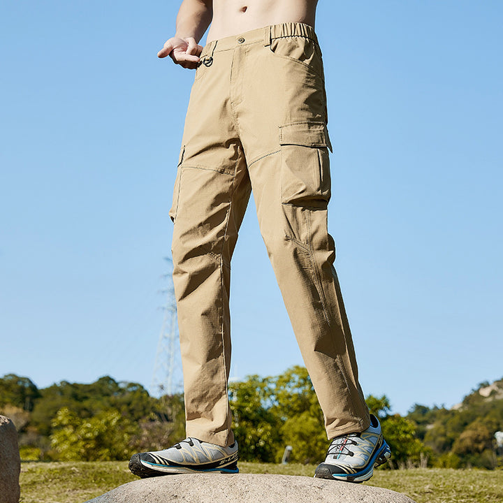 Herren Leichte Trekking-Cargohose mit Stretch-Anteil, vorgeformten Knien und Mehrfachtaschen Drune