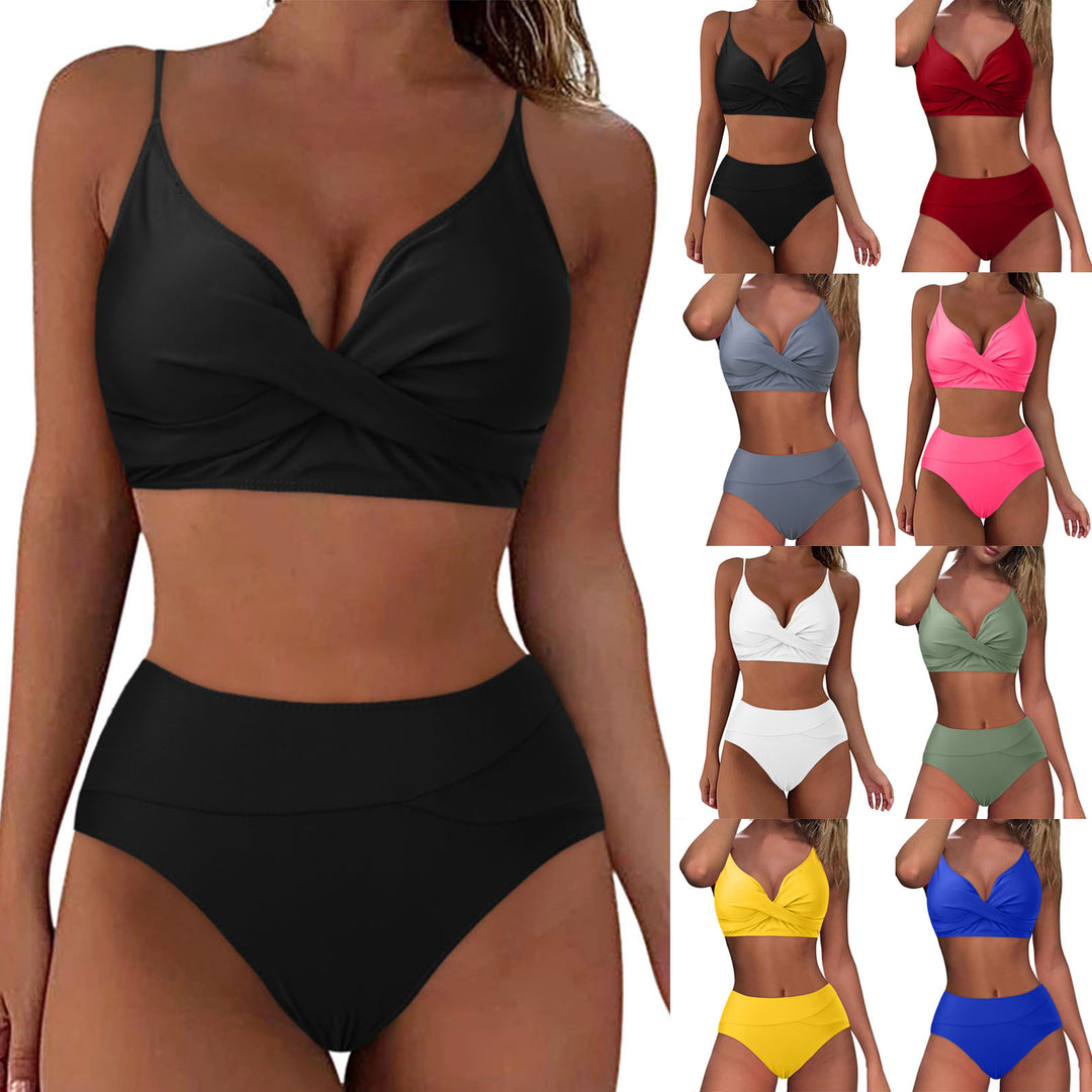 Damen Hochtailliertes Bikini-Set mit raffiniertem Twist-Oberteil Drune