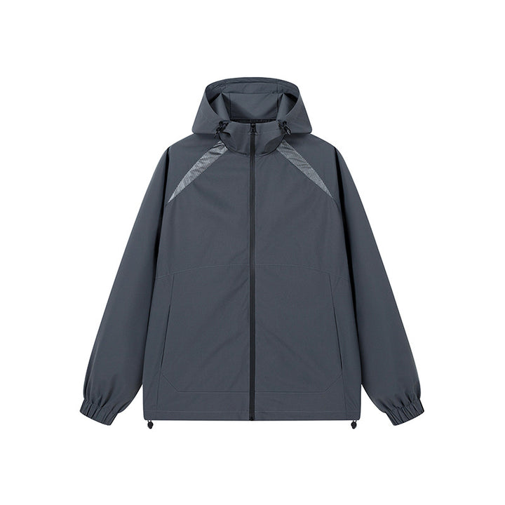 Herren Atmungsaktive Sportjacke mit Kapuze Drune
