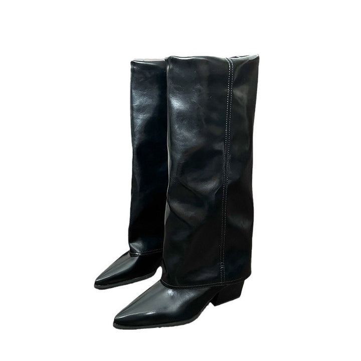 Damen Elegante und schicke Stiefel mit Blockabsatz Drune