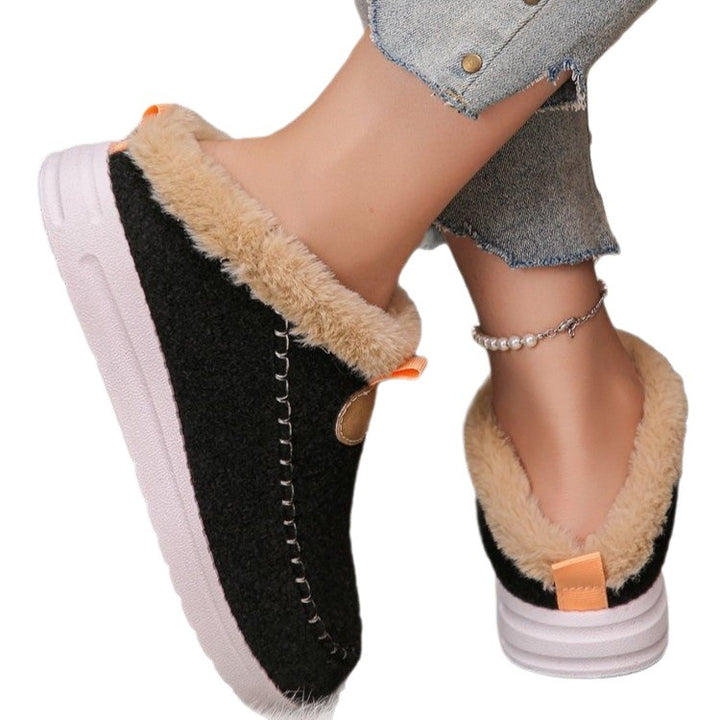 Damen Fluffy Hausschuhe mit rutschfester Sohle und kuscheligem Innenfutter Drune