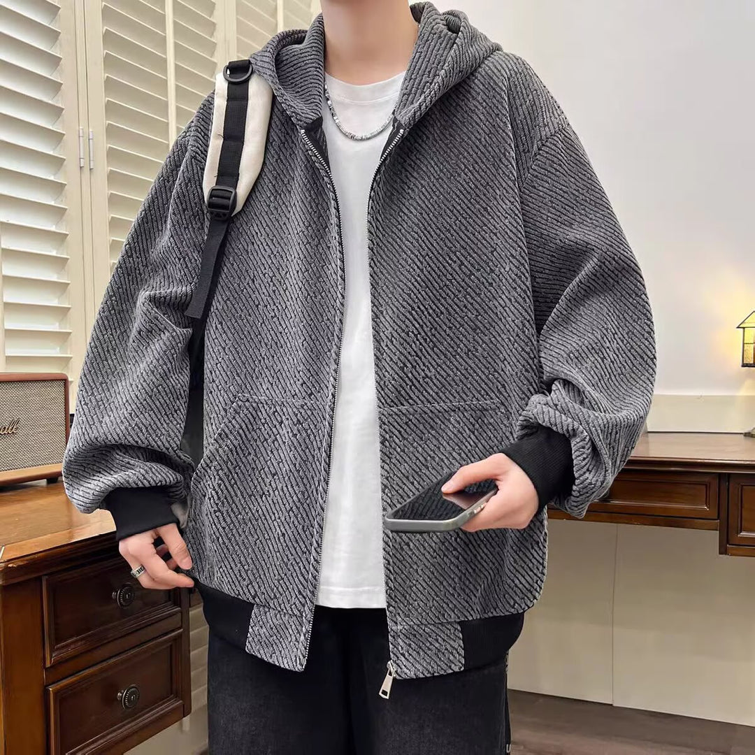 Damen Modische Jacke mit Kapuze und asymmetrischem Schnitt Drune
