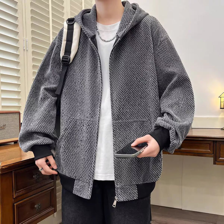 Damen Modische Jacke mit Kapuze und asymmetrischem Schnitt Drune