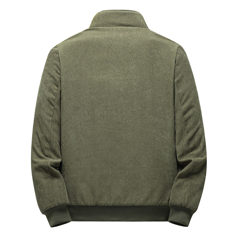 Herren Modische Cordjacke mit Stehkragen Drune