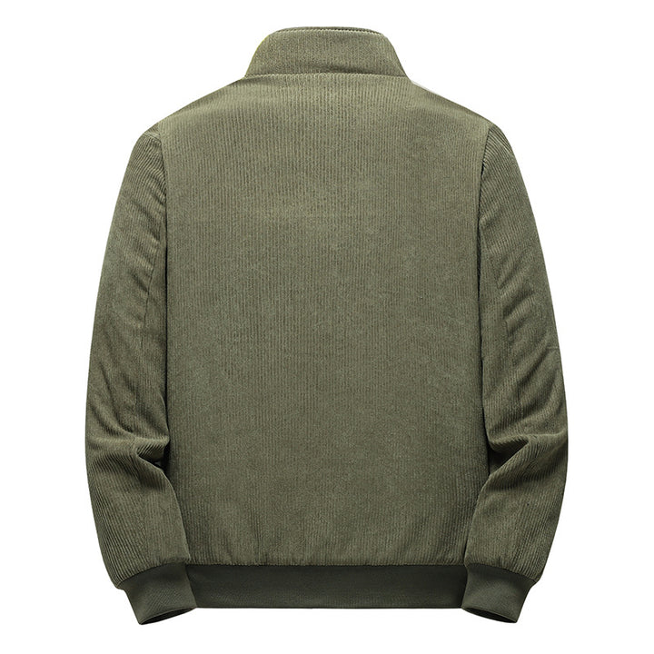 Herren Modische Cordjacke mit Stehkragen Drune