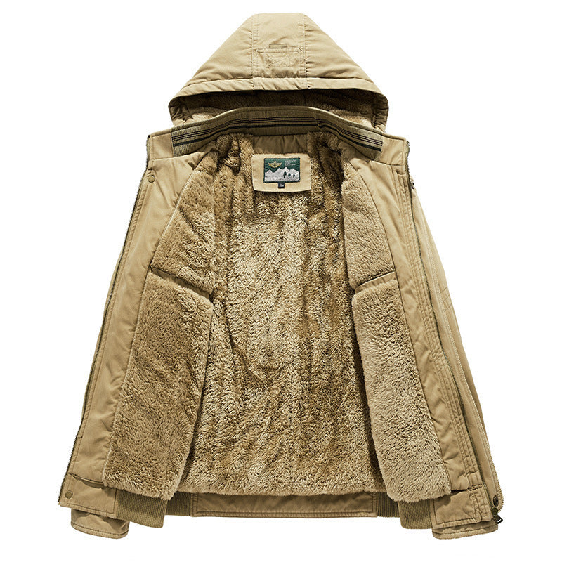 Herren Utility-Kapuzenjacke im Field-Parka-Stil mit Thermofutter und Multifunktions-Taschen Drune