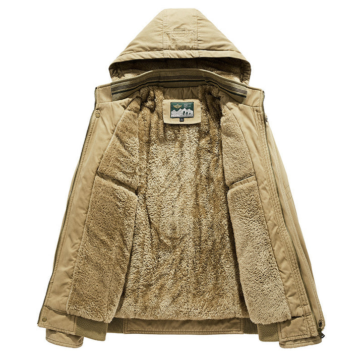 Herren Utility-Kapuzenjacke im Field-Parka-Stil mit Thermofutter und Multifunktions-Taschen Drune