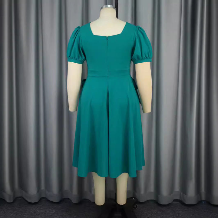 Damen Komfortables Kleid mit voluminösen Schleifen-Details Drune