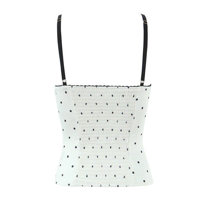 Damenoberteil mit eleganter Polka-Dot-Optik und feinen Details Drune
