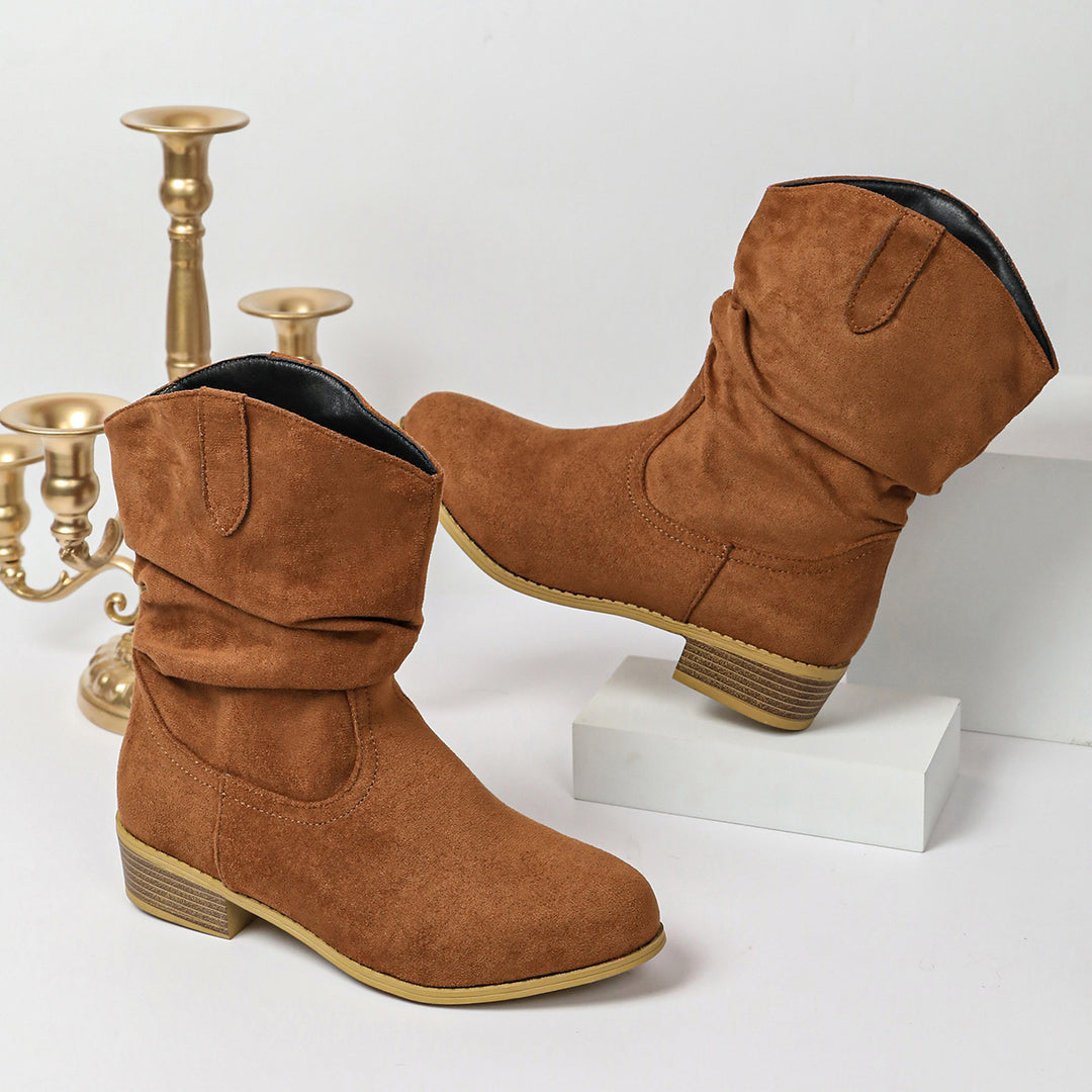 Damen Modische Stiefeletten aus Wildleder Drune