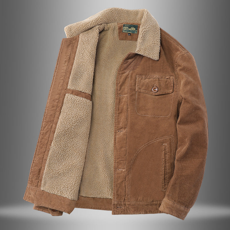 Herren Lässige Cordjacke mit Teddyfutter Drune 1787797447