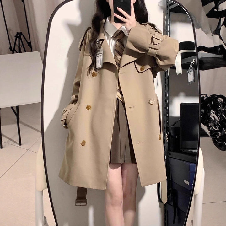 Damen Modischer Trenchcoat mit oversized Schnitt Drune