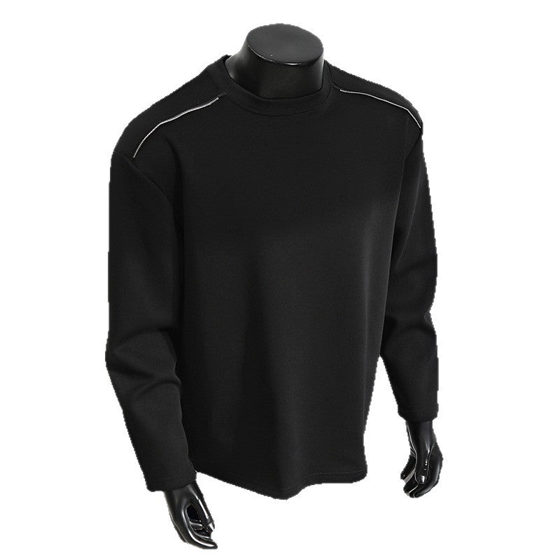 Herren Relaxed-Fit Baumwollmix Crewneck-Sweatshirt mit Raglannähten und melierter Struktur Drune