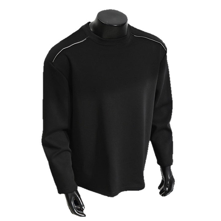 Herren Relaxed-Fit Baumwollmix Crewneck-Sweatshirt mit Raglannähten und melierter Struktur Drune
