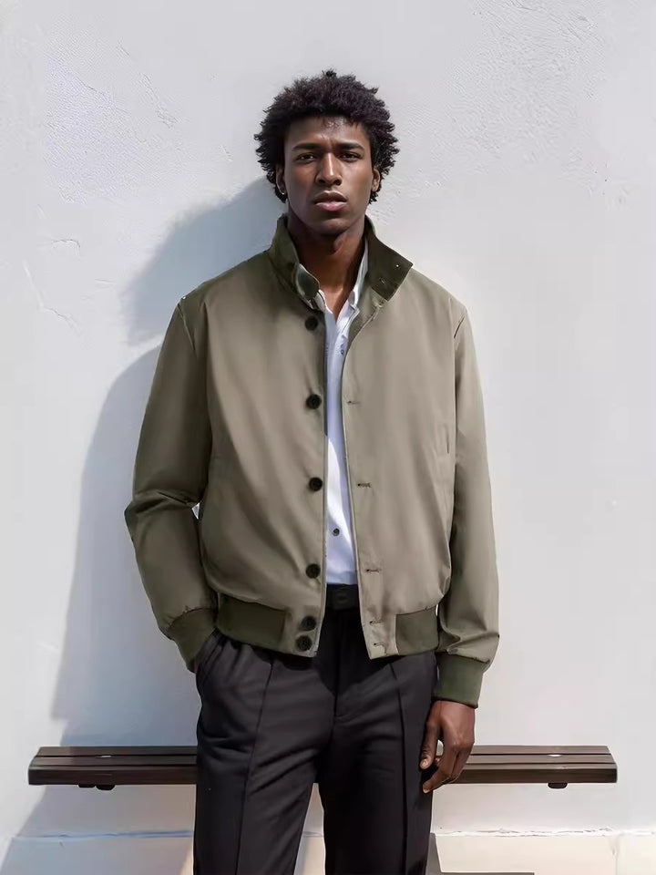 Herren Casual-Bomberjacke mit hohem Kragen und praktischen Taschen Drune