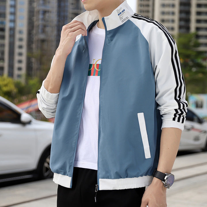 Herren Sportliche Windjacke mit hohen Kragen Drune