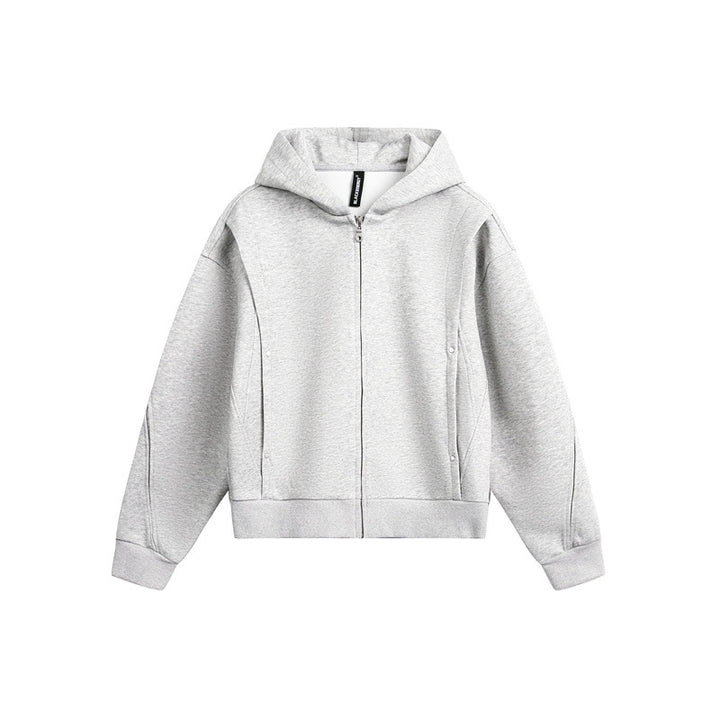 Unisex Oversize Kapuzen-Sweatjacke mit Reißverschluss und verdeckten Seitentaschen Drune