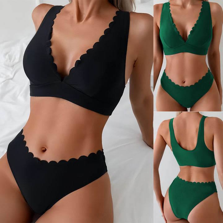 Damen Bikini mit dezentem Wellenmuster Drune