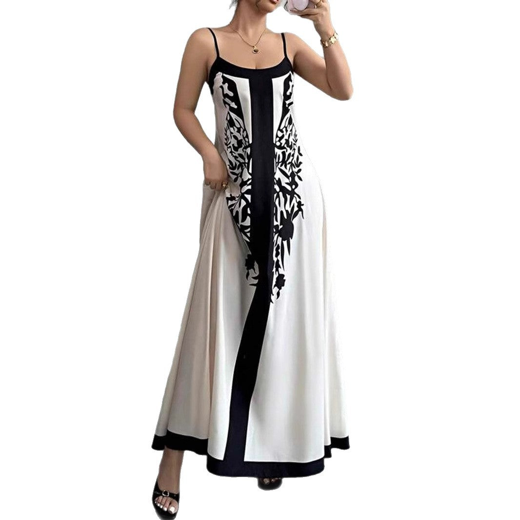 Damen Maxikleid mit floralem Design und seitlichen Schlitzen Drune