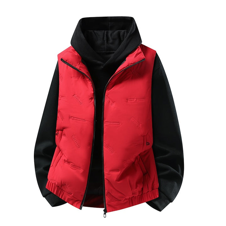 Herren Steppweste im urbanen Layering-Look mit Reißverschluss, elastischem Saum & Eingrifftaschen Drune