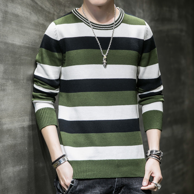 Herren gestreifter Pullover aus weichem Baumwollmix Drune