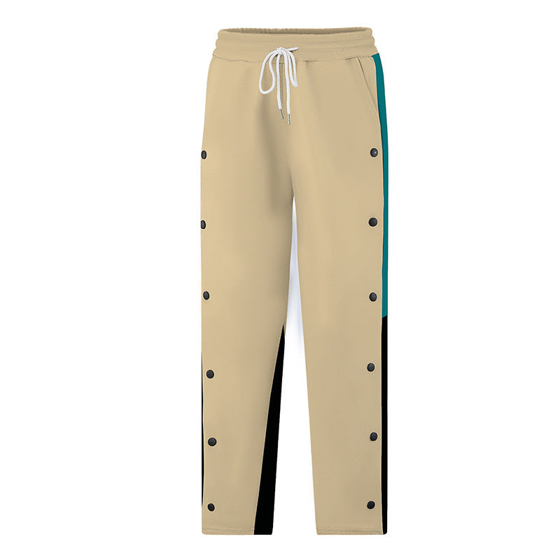 Herren Sportliche Freizeithose mit Knöpfen und elastischem Bund Drune