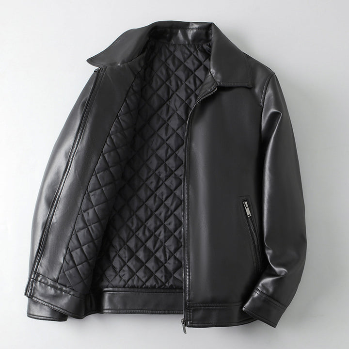 Herren Trendige und strapazierfähige Kunstlederjacke Drune