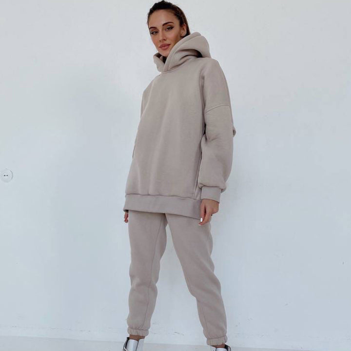 Damen nan oversized Kapuzen-Loungewear-Set mit extragroßer Kapuze und taillierter Jogginghose Drune