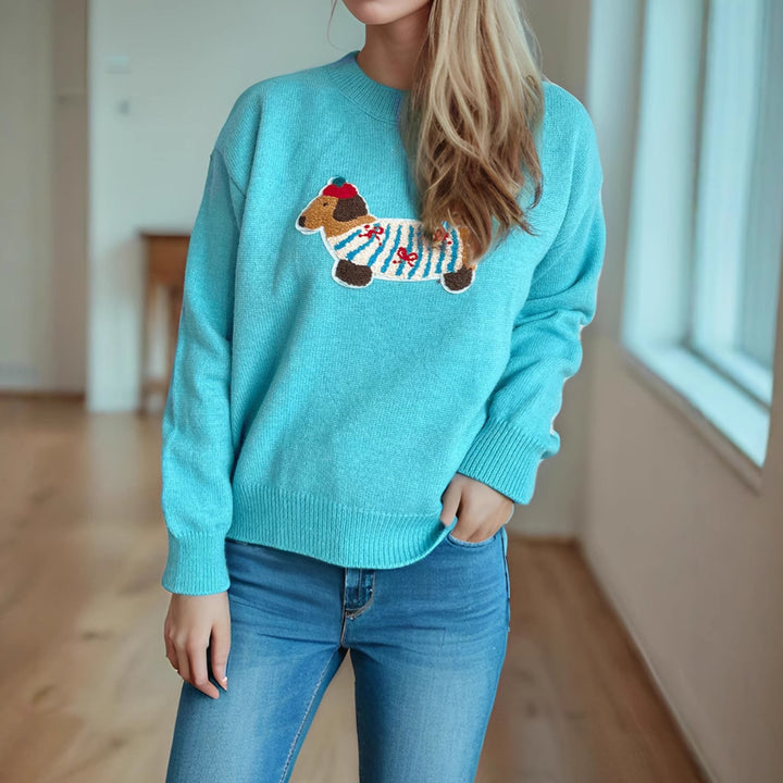 Damen Pullover mit niedlichem Tiermotiv und hochwertiger Strickqualität Drune