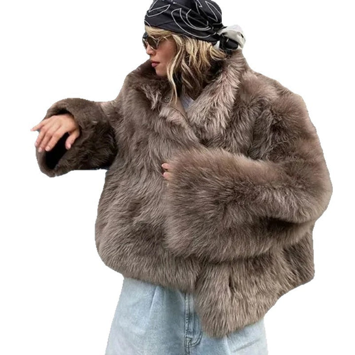 Damen Luxuriöse Kunstpelzjacke Drune