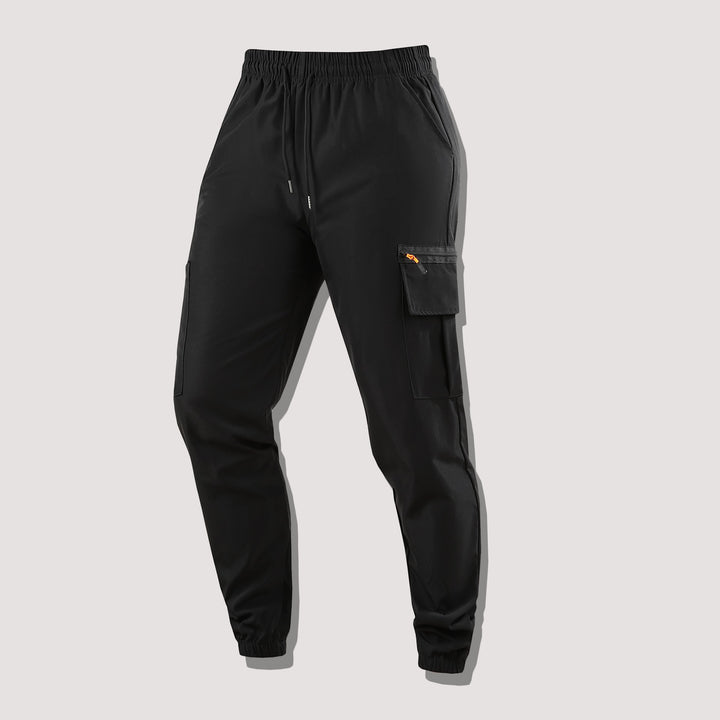 Herren Utility-Cargo-Jogginghose mit Kordelzug, Reißverschluss-Beintasche & elastischen Bündchen Drune