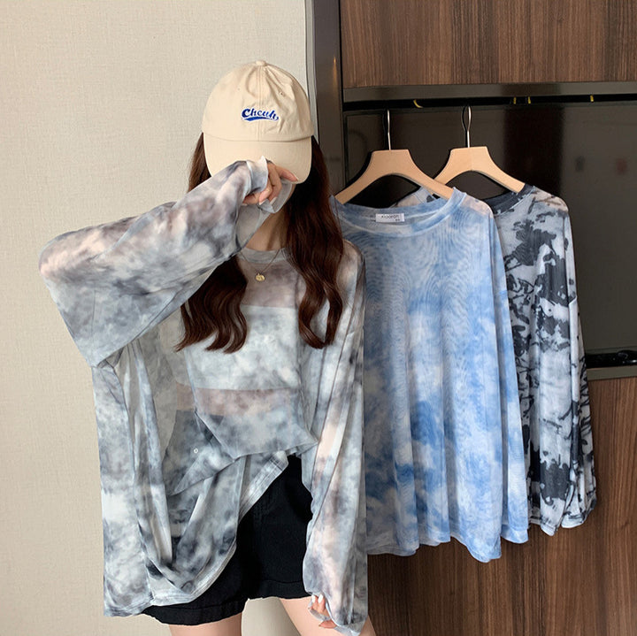 Damen lässiges Oversized-Shirt mit modernem Muster Drune