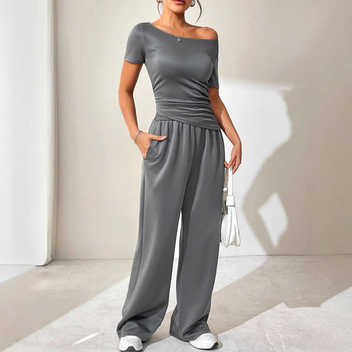 Damen Jumpsuit mit asymmetrischem Schnitt und weit geschnittenem Bein Drune