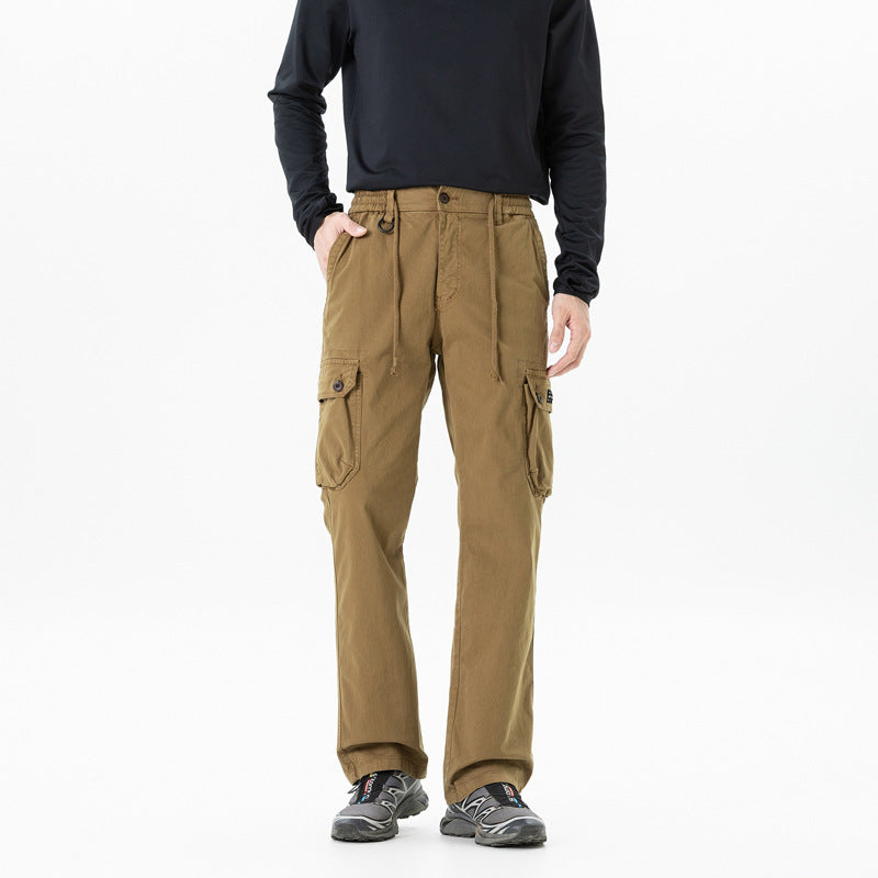 Herren Relaxed-Fit Canvas-Cargohose mit Tunnelzug, Multifach‑Taschen und Utility‑D-Ring Drune