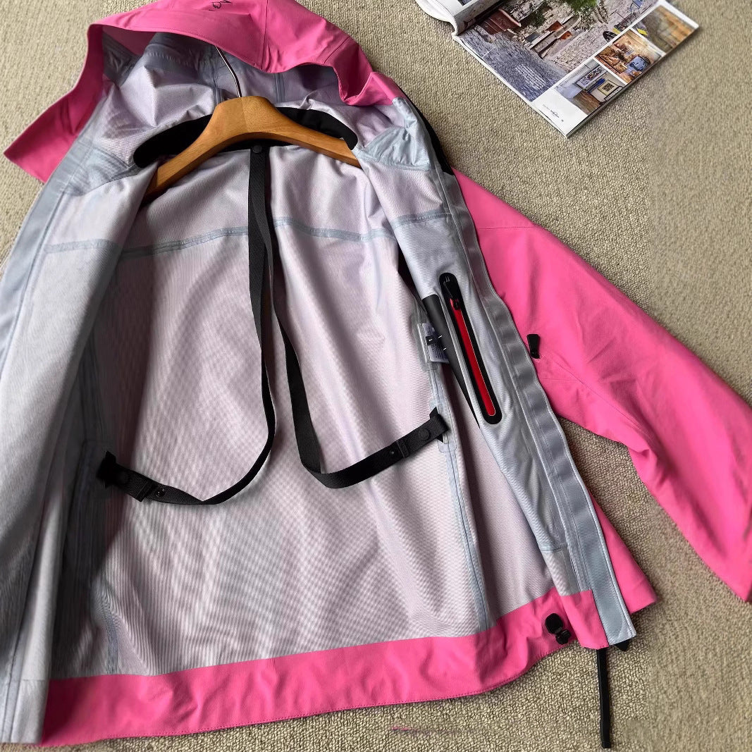 Damen Wasserdichte Outdoorjacke mit verstellbarem Kragen Drune