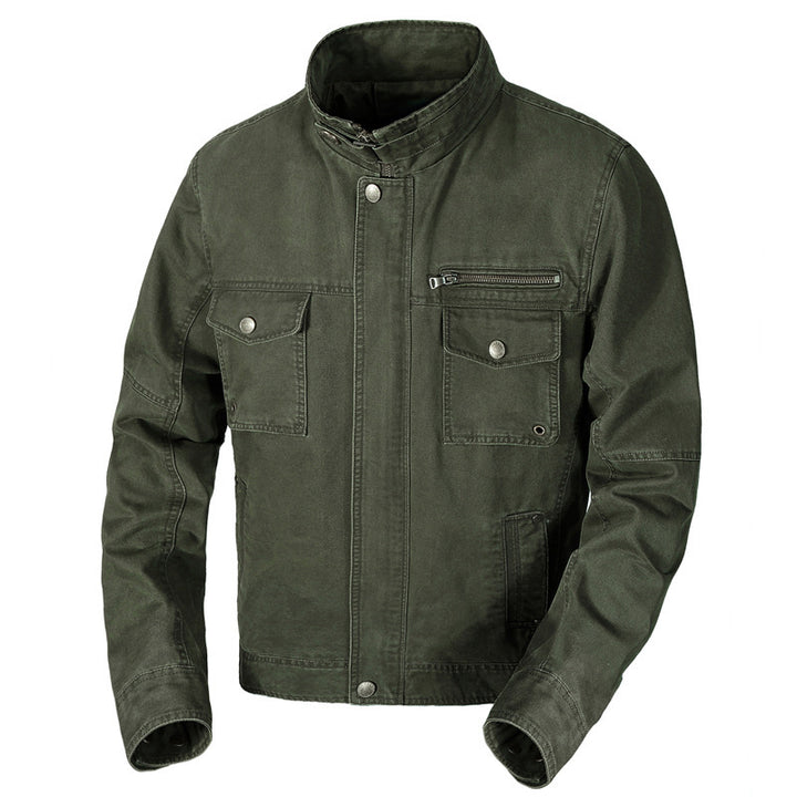 Herren leichtes Baumwoll-Utility-Blouson mit Stehkragen und Brusttaschen Drune