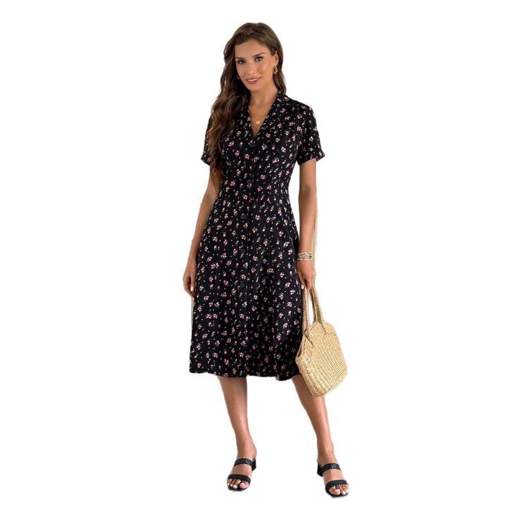 Damen Hemdblusenkleid mit floralen Details Drune