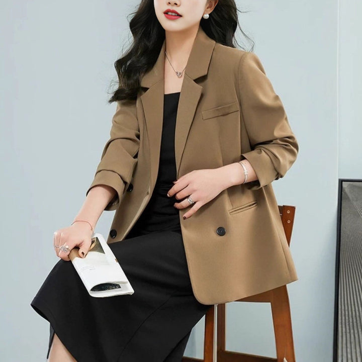 Damen modischer Oversized-Blazer mit doppelter Knopfleiste und stylischen Details Drune