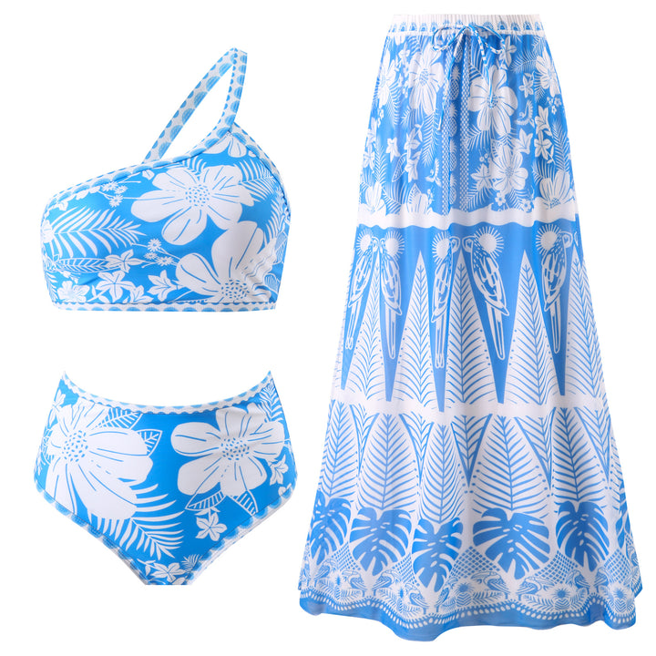 Damen Maxirock mit floralem Print und elastischem Bund Drune