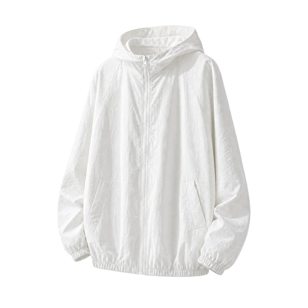 Herren Leichte Oversize-Windjacke mit Kapuze, elastischem Saum & Eingrifftaschen Drune