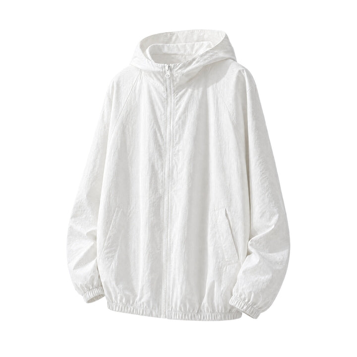 Herren Leichte Oversize-Windjacke mit Kapuze, elastischem Saum & Eingrifftaschen Drune