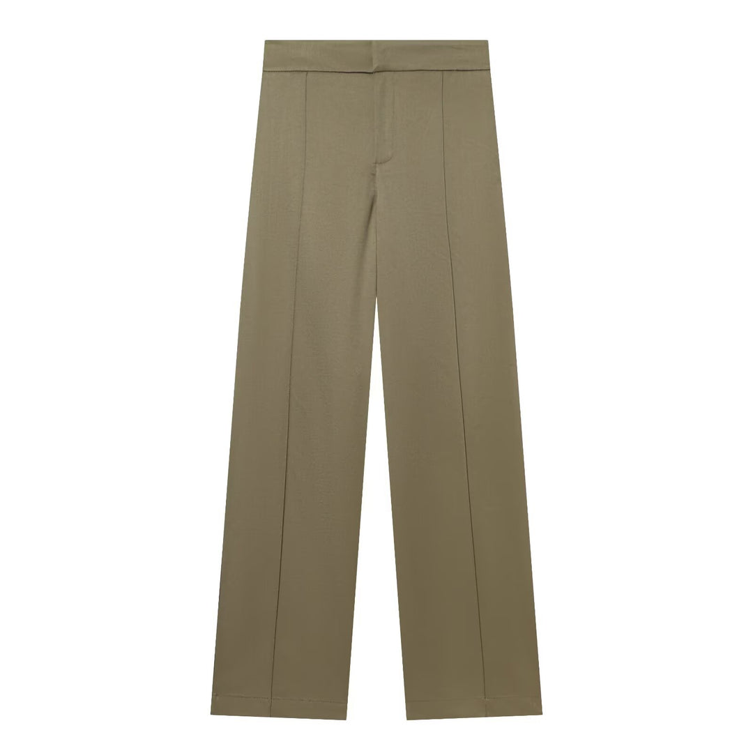 Damen Zweiteiliges Freizeit-Set mit Stehkragen-Zipperjacke und taillierter High-Waist-Hose Drune