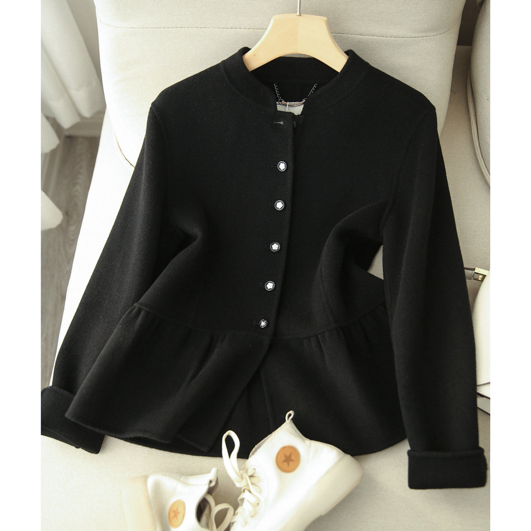 Damen Modischer Sweatjacke mit Knopfdetails Drune